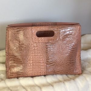 Pink leather Open top Carryall